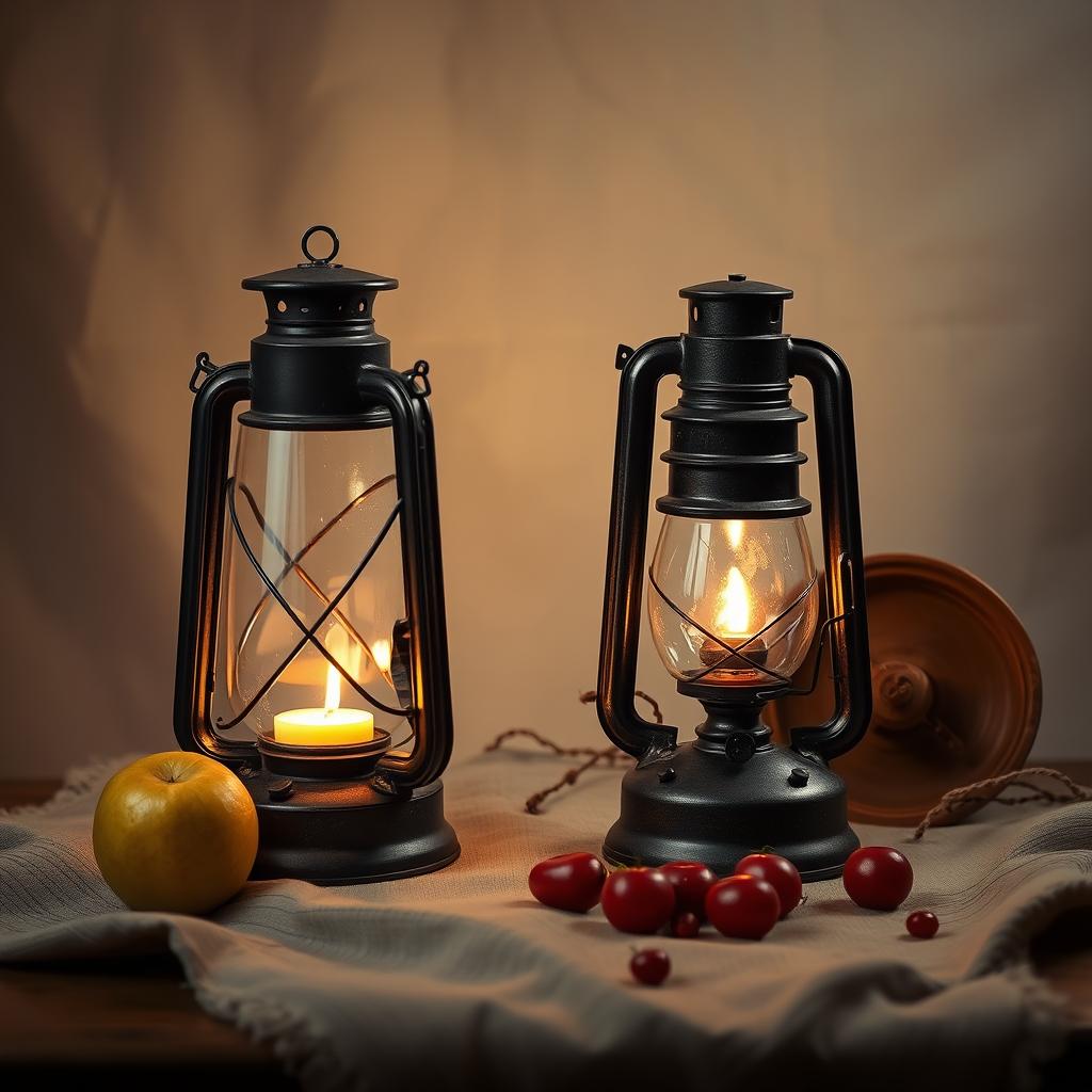 Свет лампы на фруктах