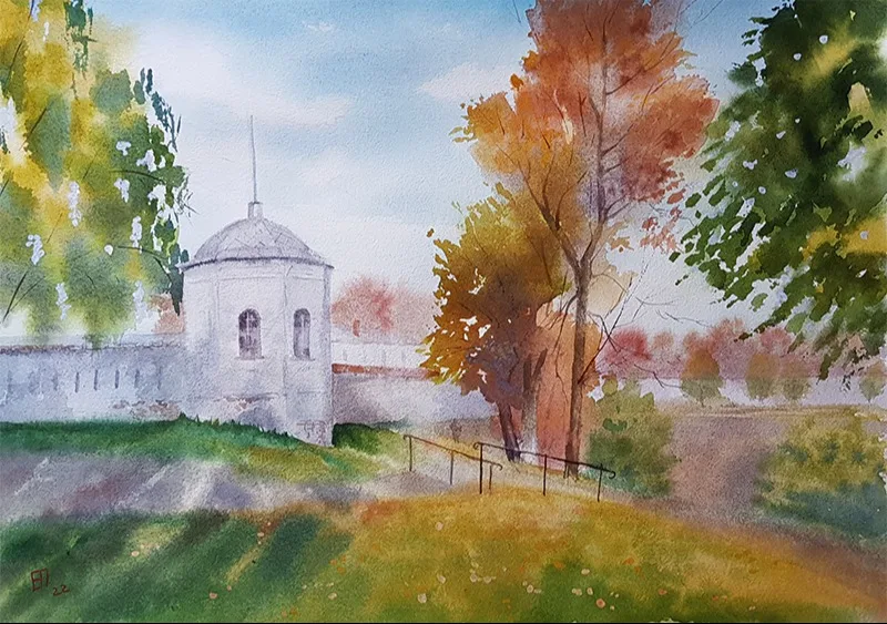 Картина «Башенка Богородице-Рождественский монастырь» — Елена Пантелеева, Городской пейзаж, аукцион Artstore