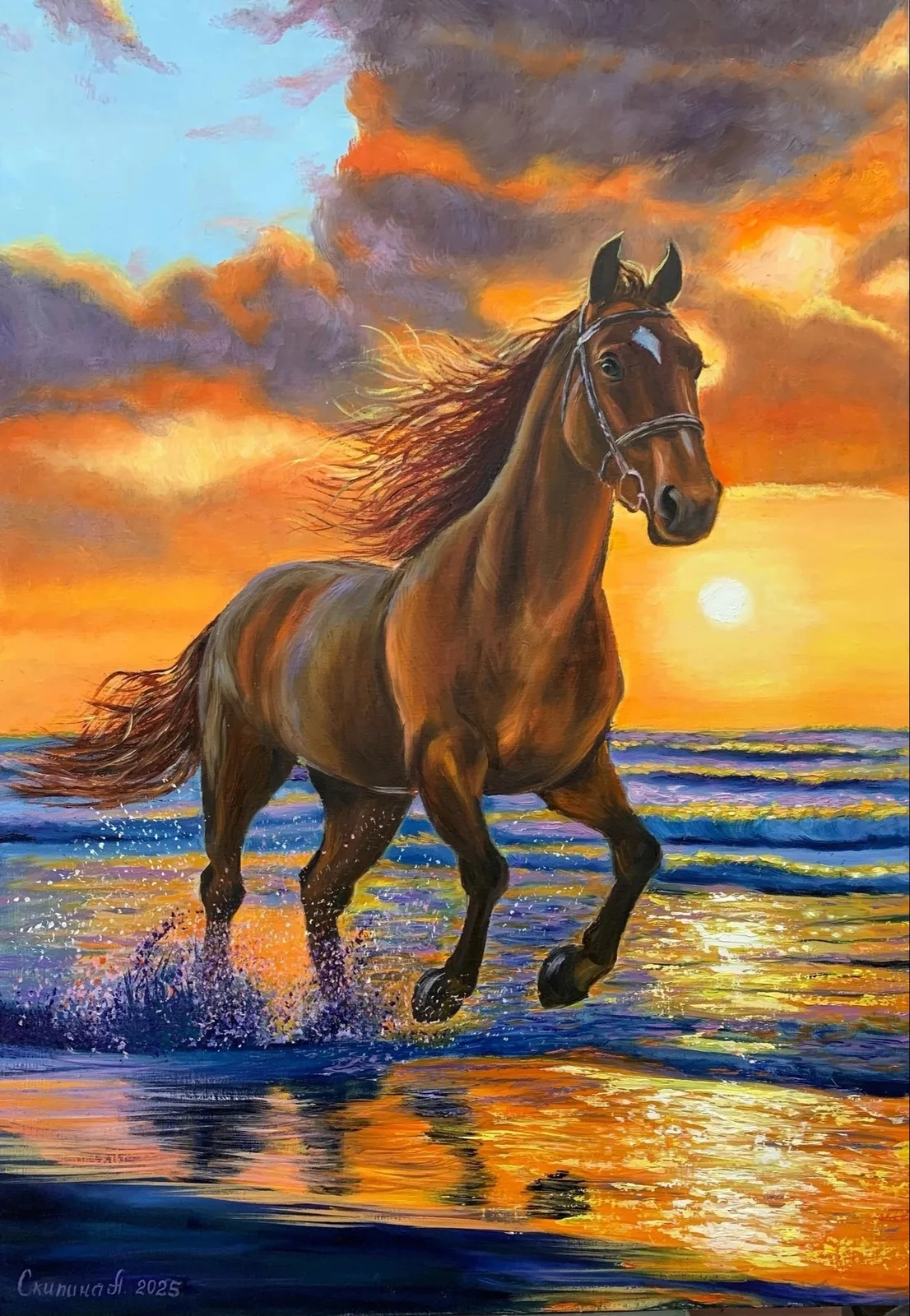 Картина «"Бегущий по волнам"» — Алёна Скипина, Анималистика, аукцион Artstore