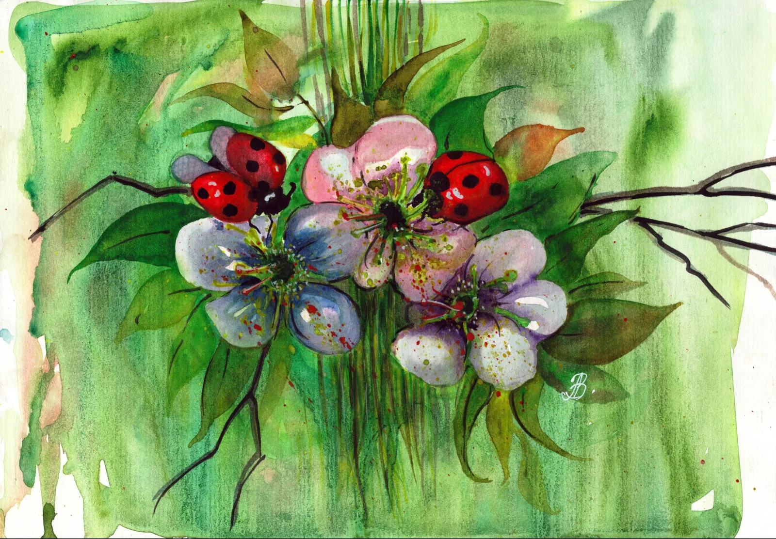 Картина «Божьи коровки» — Алла Валежина, Пейзаж, аукцион Artstore