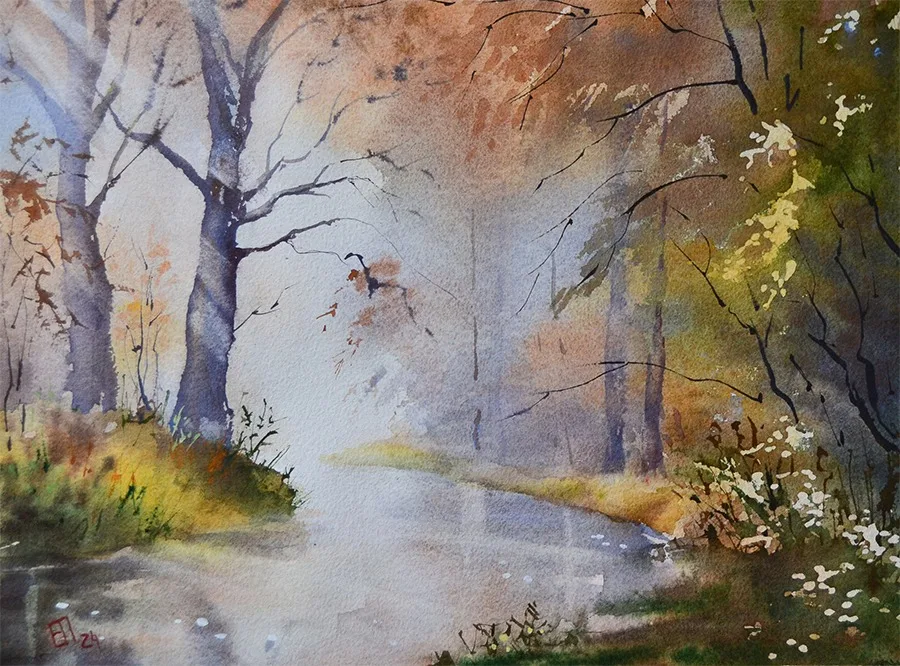 Картина «Лесной ручей» — Елена Пантелеева, Пейзаж, аукцион Artstore