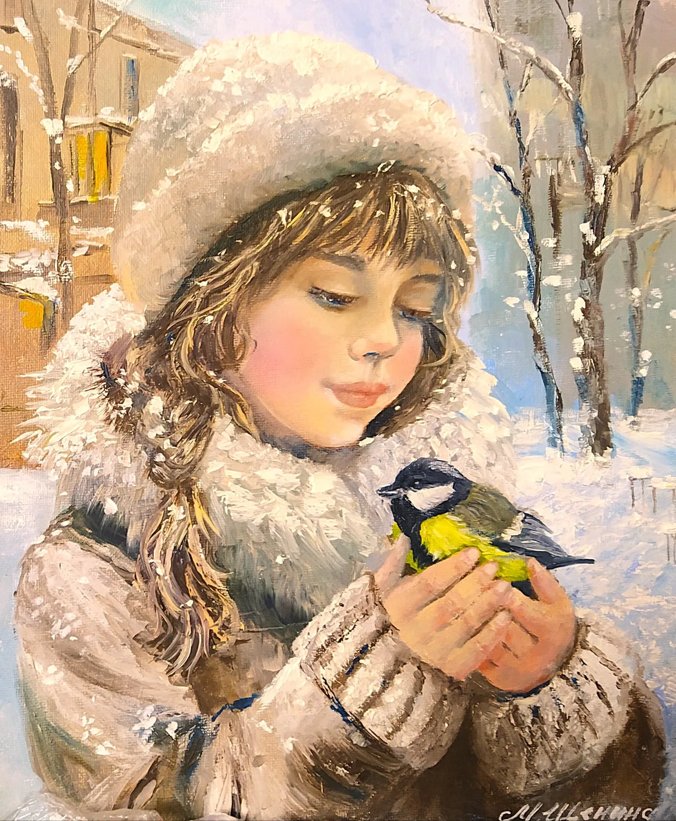 Картина «"В тёплых руках"» — Маргарита Щенина, Жанровая живопись, аукцион Artstore