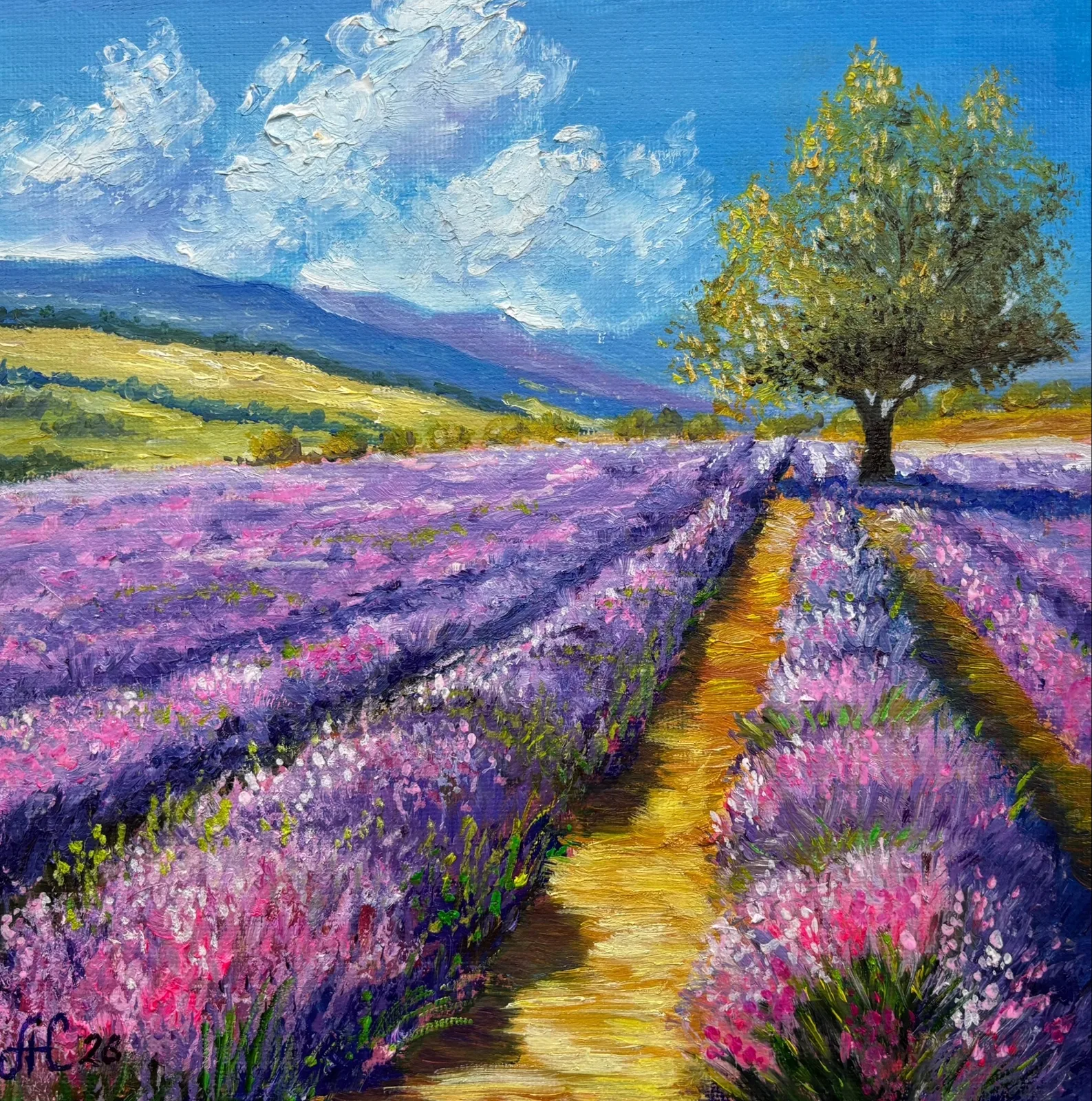 Картина «"Лавандовое поле"» — Алёна Скипина, Пейзаж, аукцион Artstore