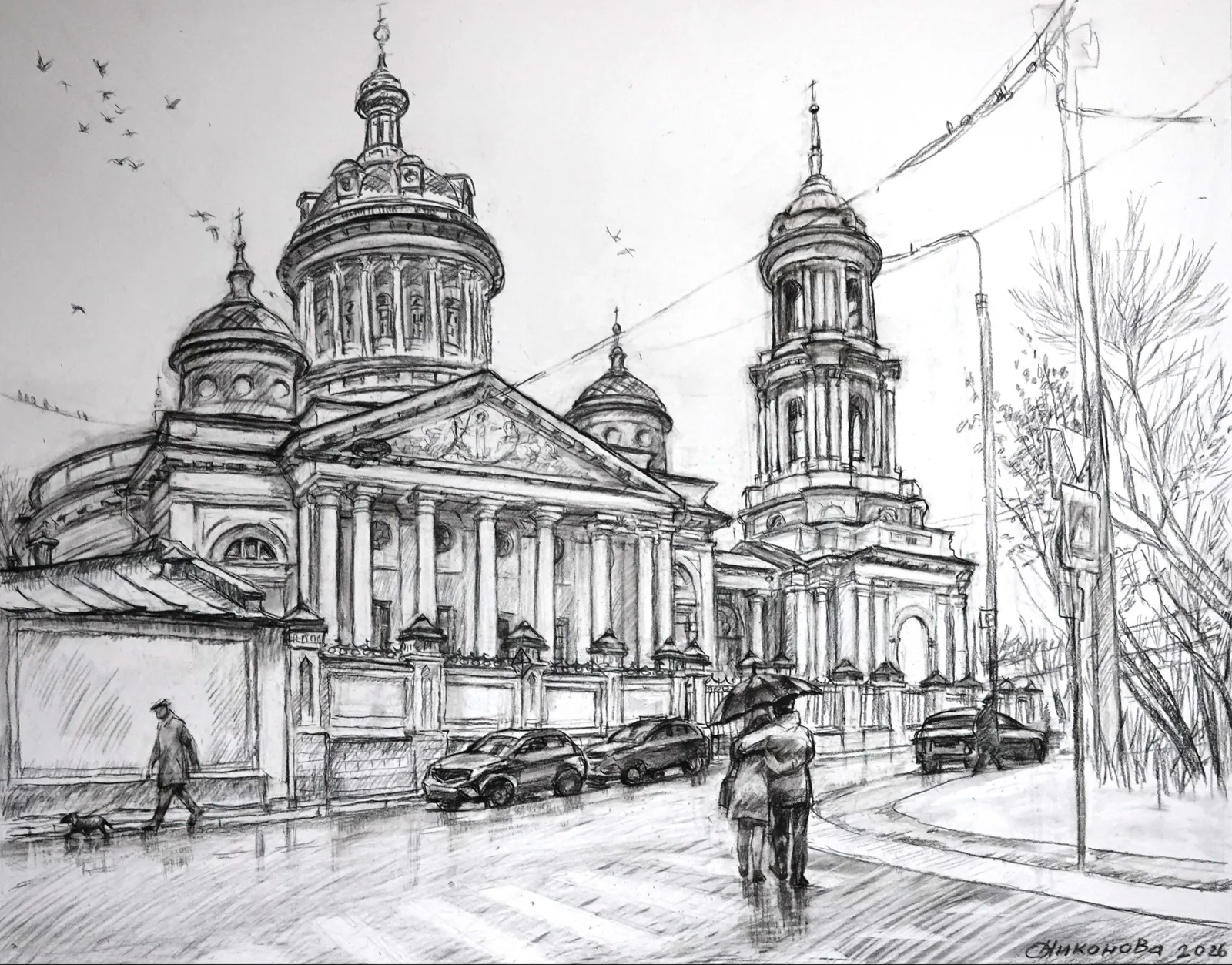 Картина «"Весна в Мартыновском переулке". Москва» — Ольга Никонова, Городской пейзаж, аукцион Artstore