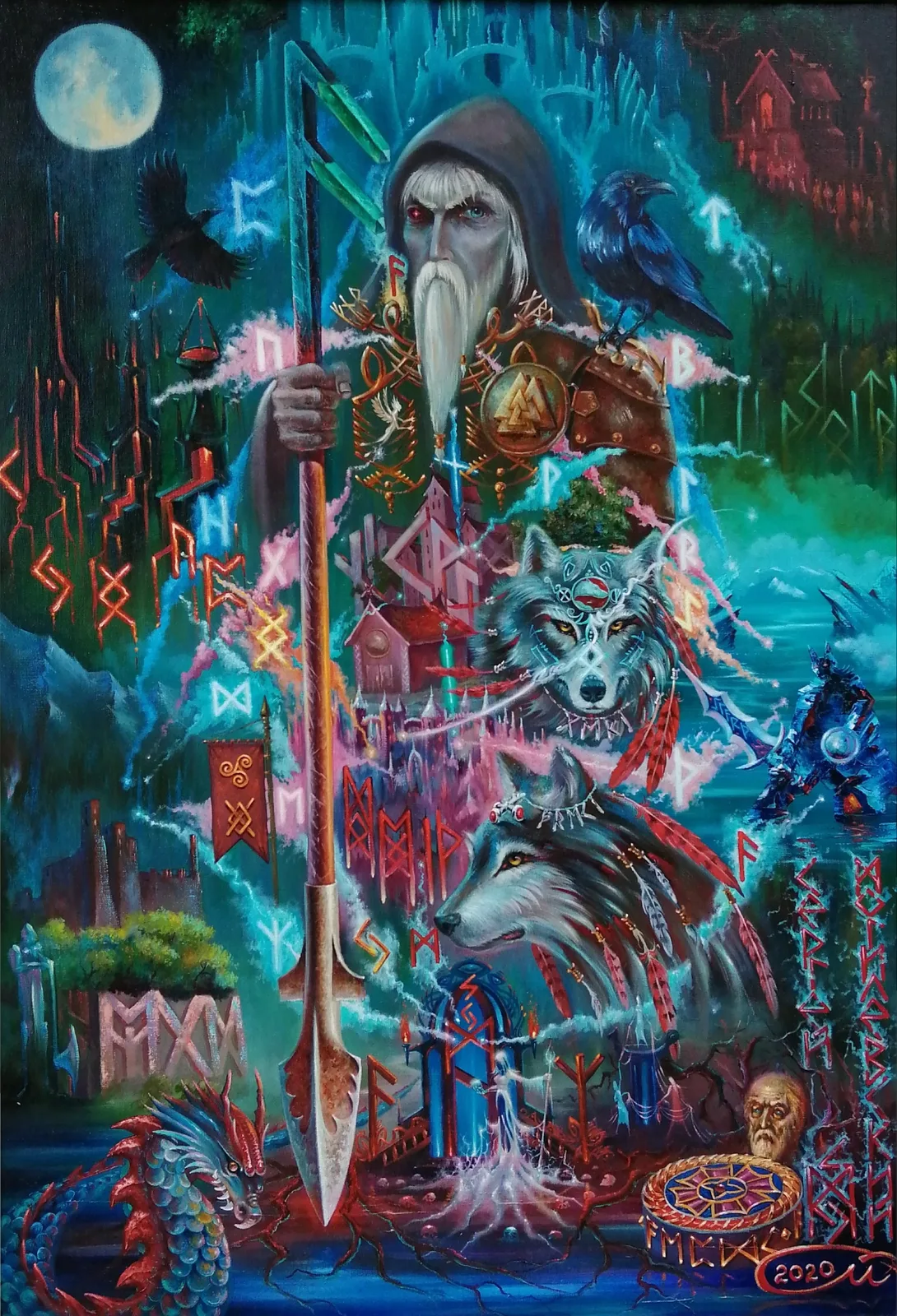 Картина «"Óðinn и Древо Мира Иггдрасиль"» — Сергей Могилевский, Другое, аукцион Artstore