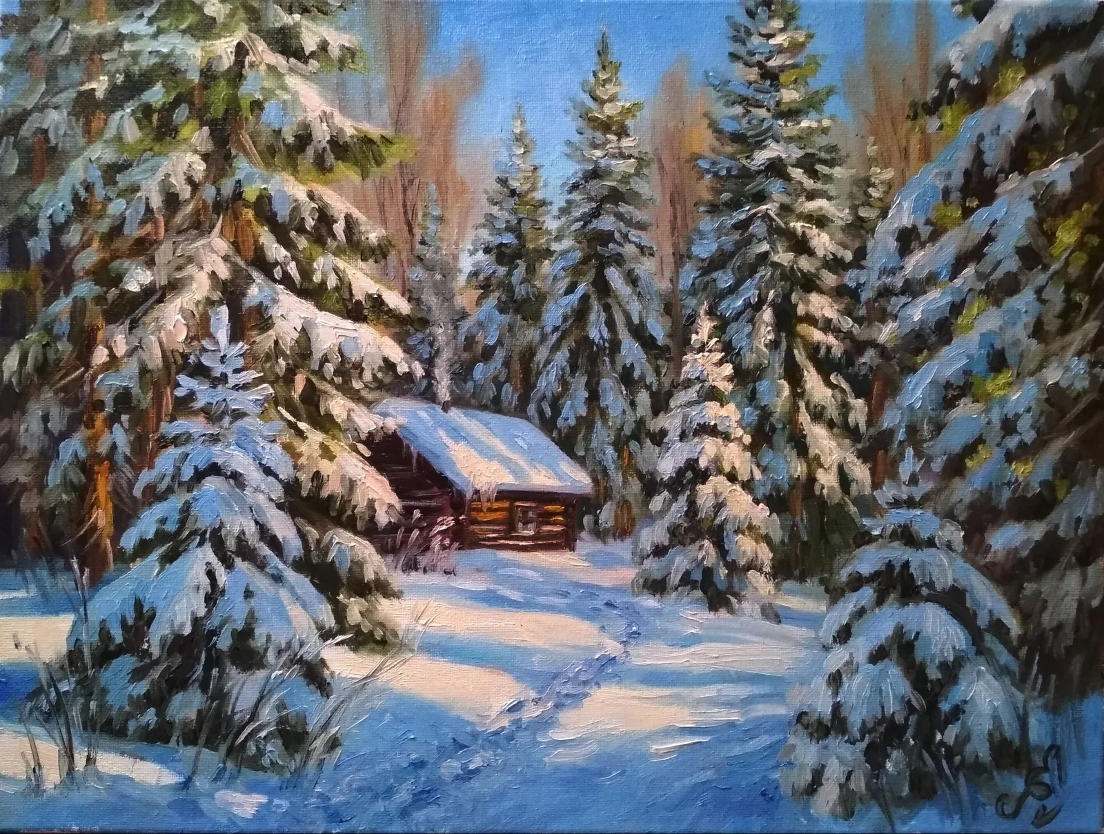 Картина «"Снежный уют"» — Елена Лаушкина, Пейзаж, аукцион Artstore