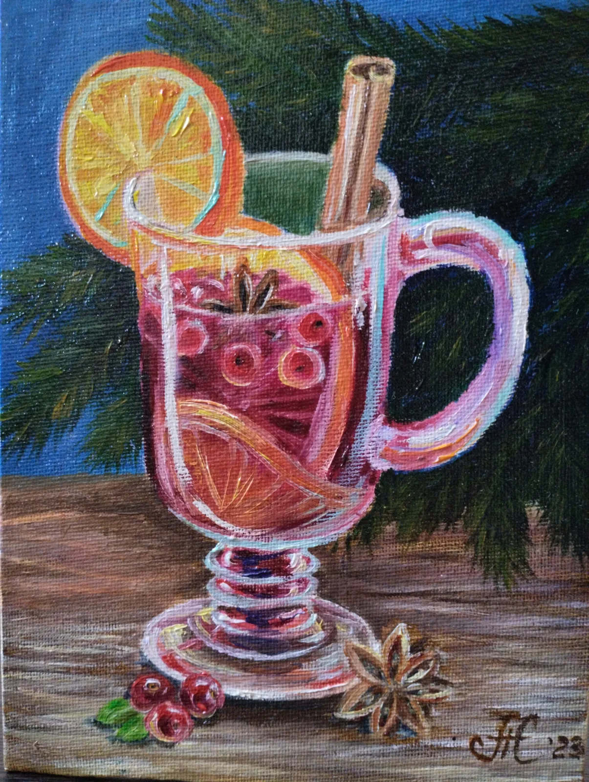 Картина «"Кружечка глинтвейна"» — Алёна Скипина, Натюрморт, аукцион Artstore