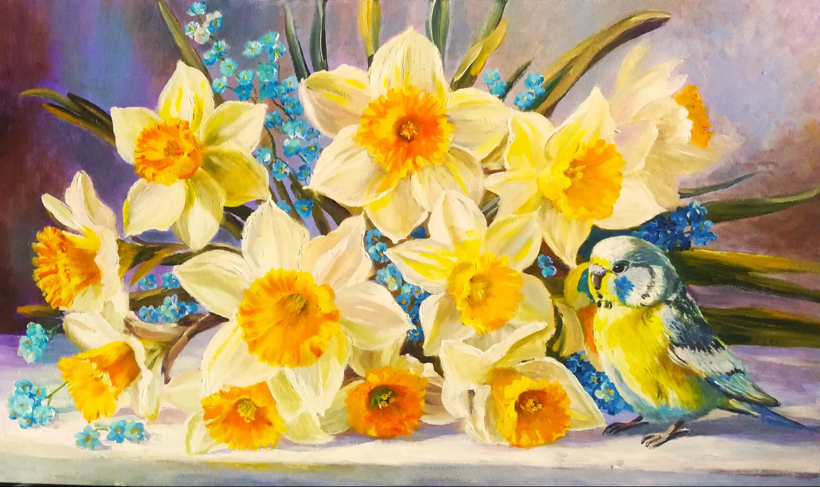 Картина «"Иннокентий с нарциссами"» — Маргарита Щенина, Натюрморт, аукцион Artstore