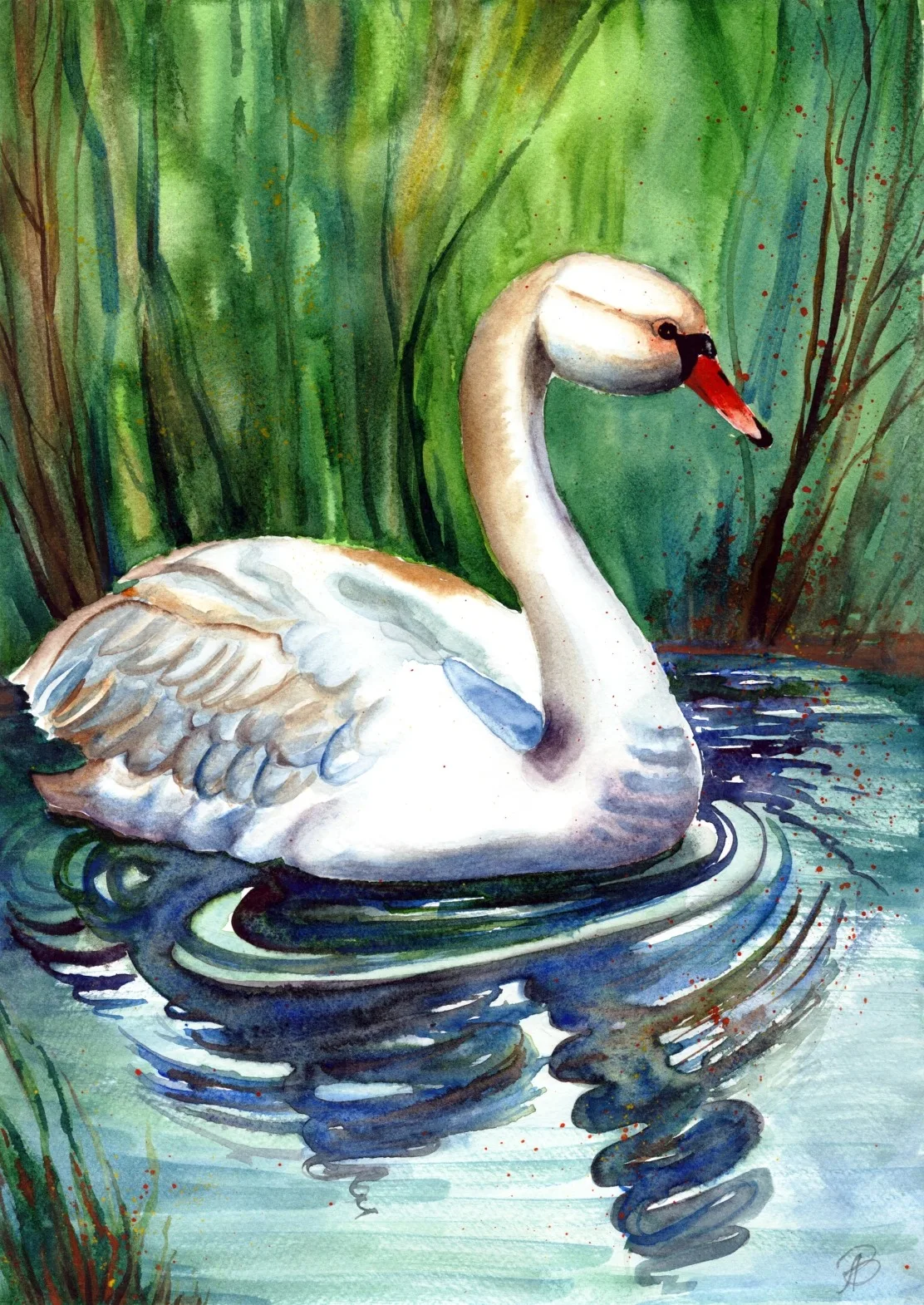 Картина «Лебедь» — Алла Валежина, Анималистика, аукцион Artstore