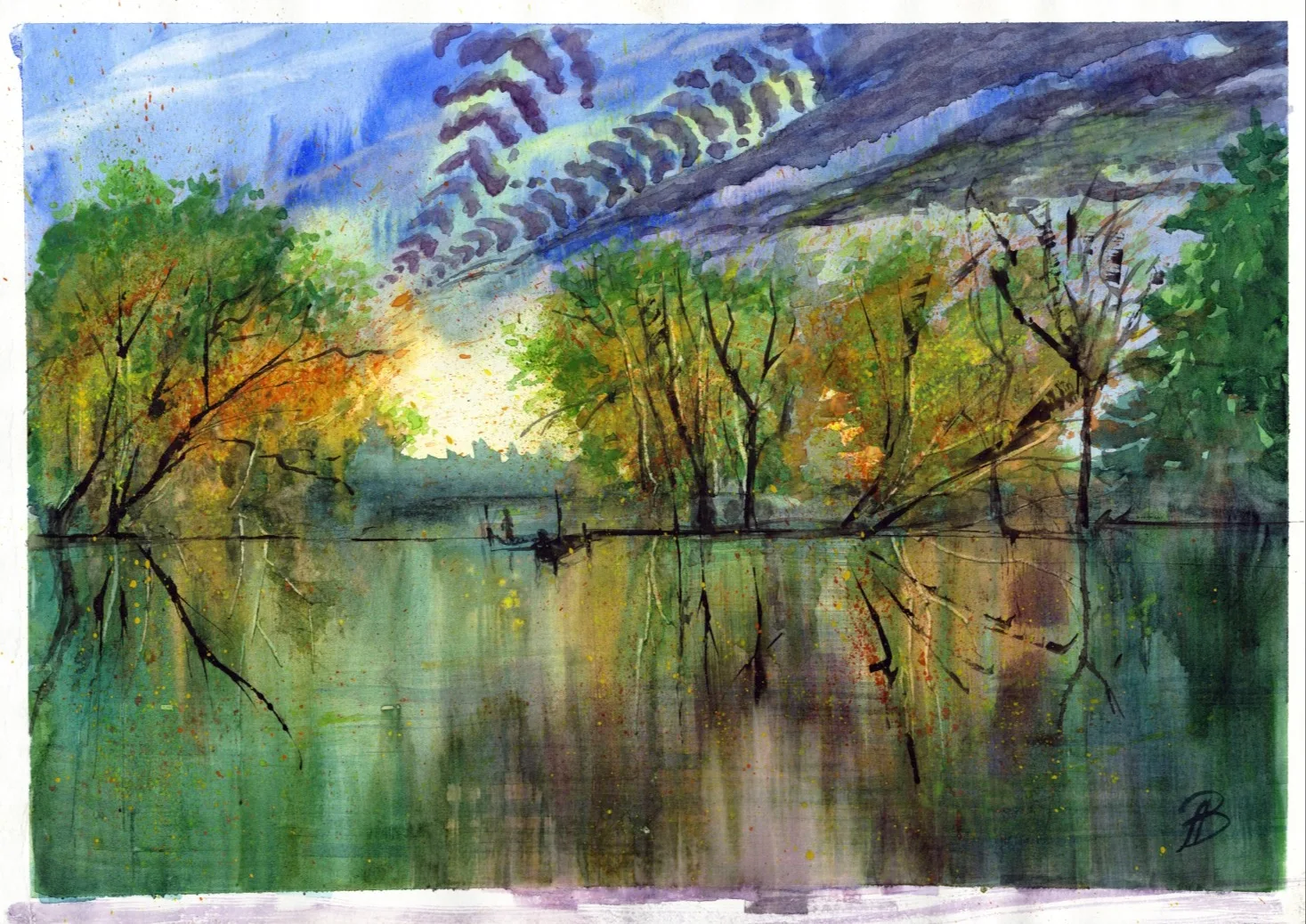 Вечер на озере