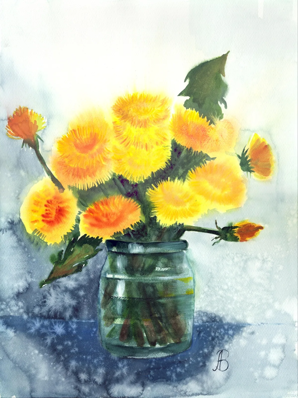 Картина «Одуванчики в банке» — Алла Валежина, Натюрморт, аукцион Artstore