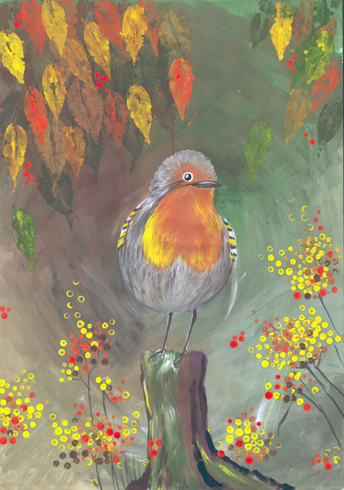 Картина «Зарянка» — Алла Валежина, Анималистика, аукцион Artstore