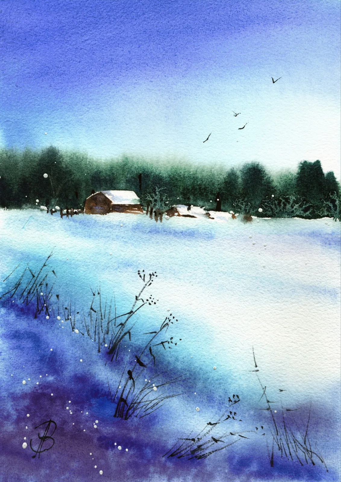 Картина «Зимний хутор» — Алла Валежина, Пейзаж, аукцион Artstore