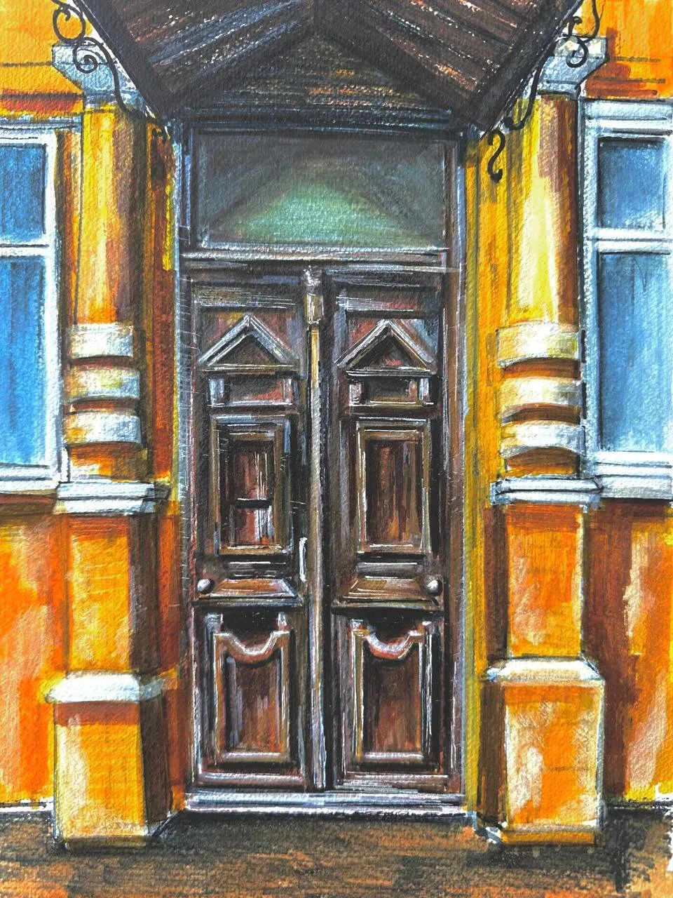 Картина ««Ул. Комсомольская, д. 125»» — Ксения Ельчанинова, Городской пейзаж, аукцион Artstore