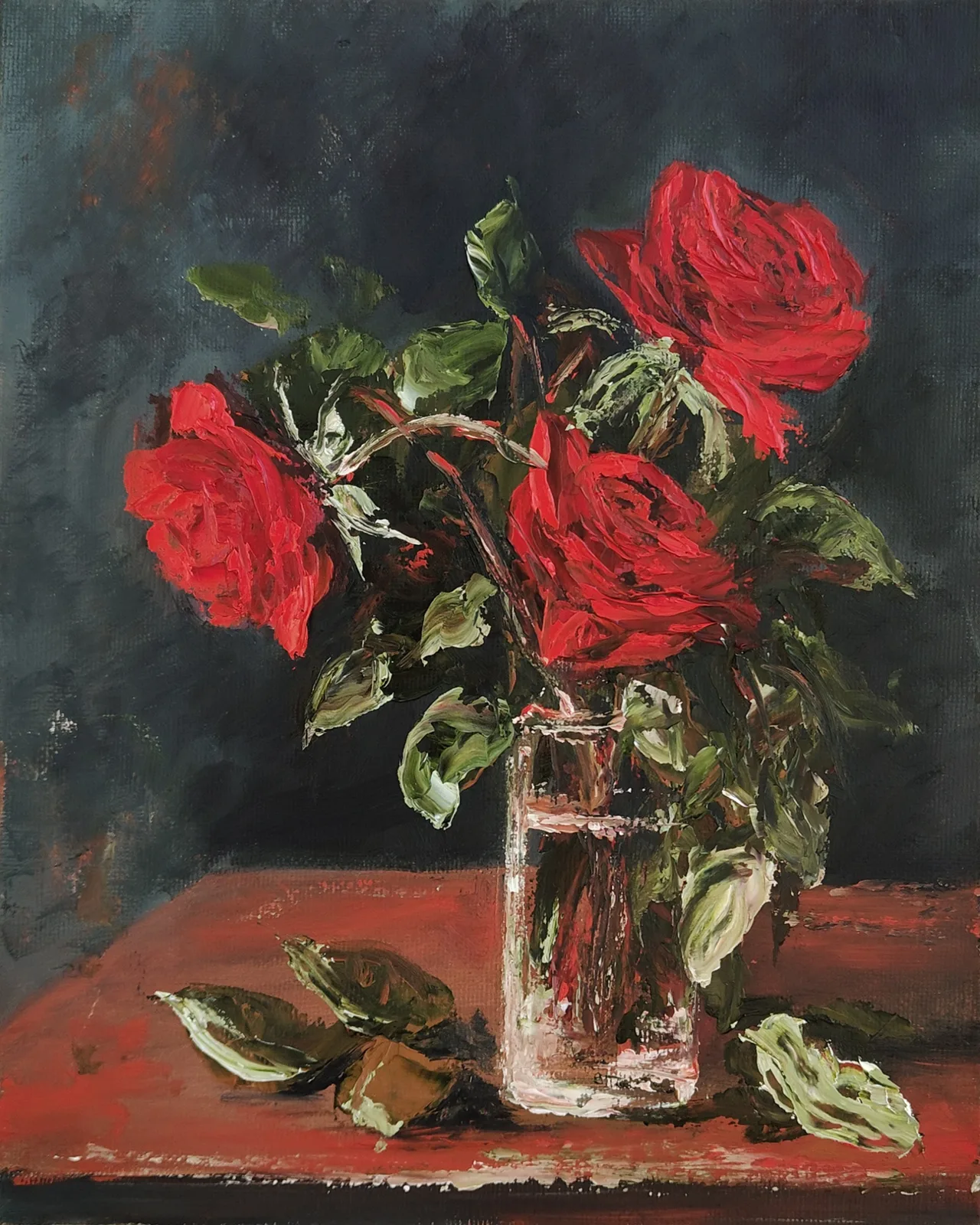 Картина «Красные розы» — Мария Лукашевич, Натюрморт, аукцион Artstore