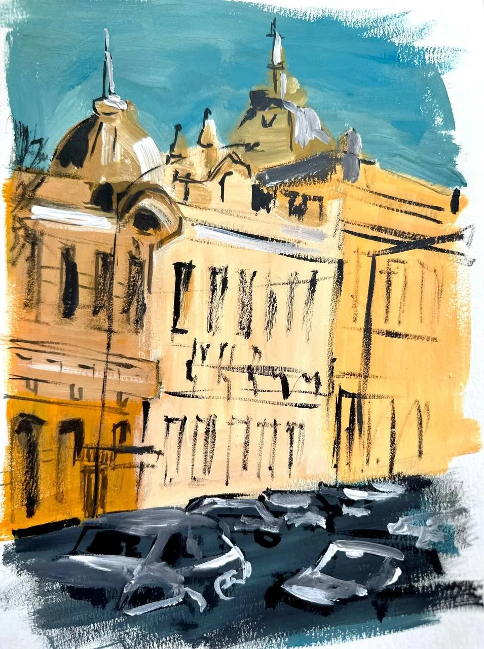 Картина «ул. Карла Маркса» — Ксения Ельчанинова, Городской пейзаж, аукцион Artstore