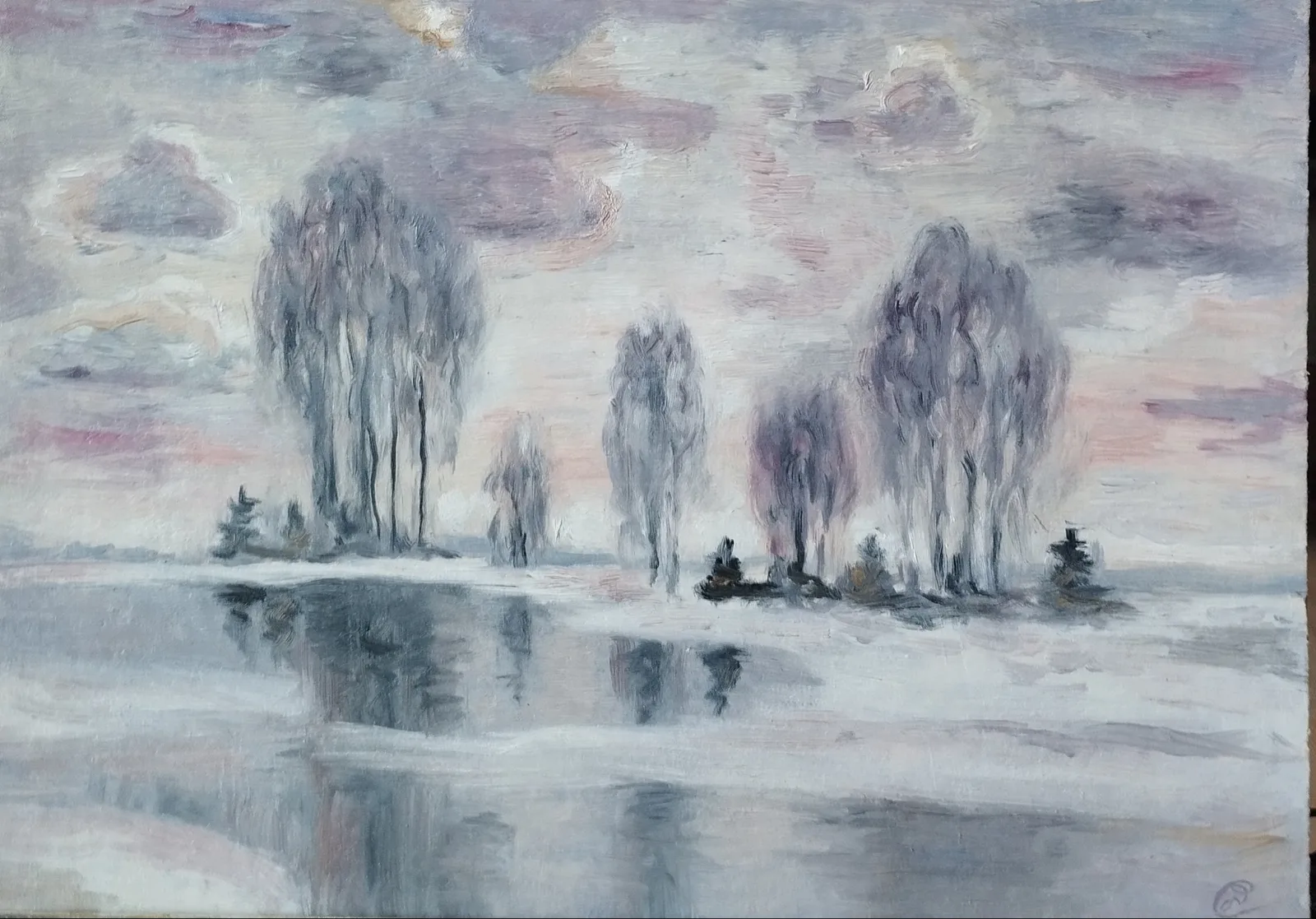 Картина «Ноябрьский вечер» — Дина Смольникова, Пейзаж, аукцион Artstore