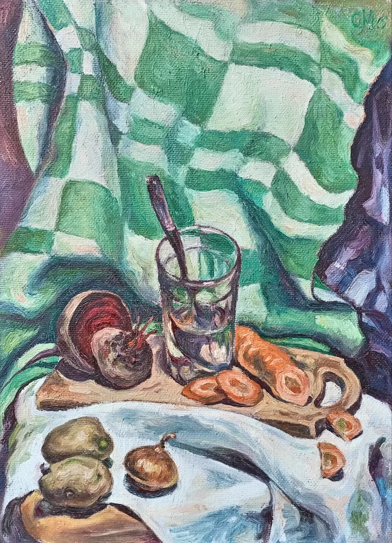 Картина «"Натюрморт с одеялом"» — Ольга Морозова, Натюрморт, аукцион Artstore