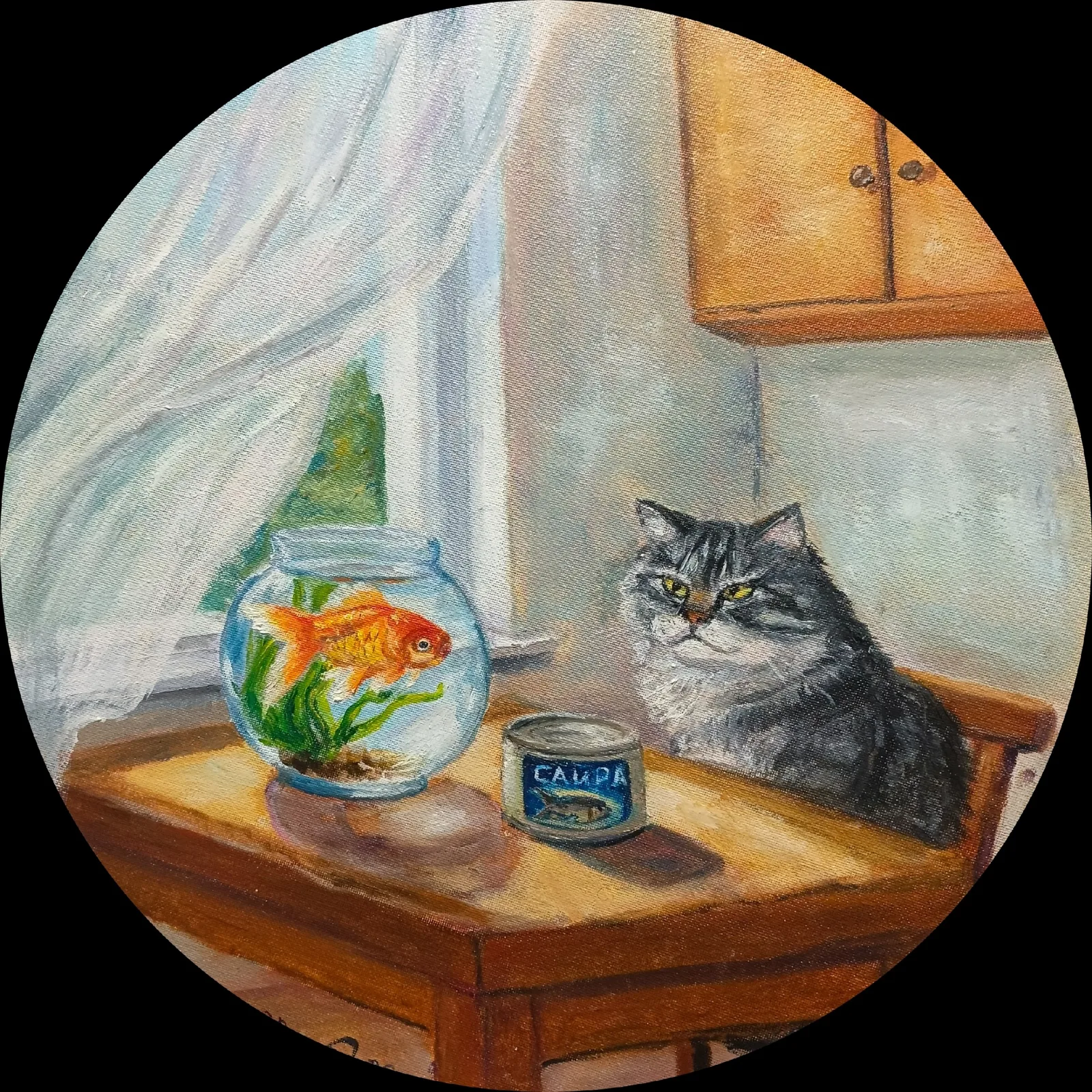 Картина «Нелегкий выбор😽» — Светлана Рихард, Жанровая живопись, аукцион Artstore