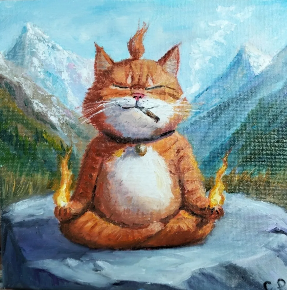 Картина «Агни-йог Василий в Тибете» — Светлана Рихард, Пейзаж, аукцион Artstore