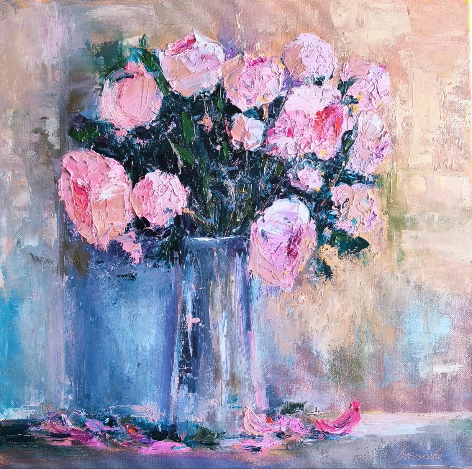 Картина «Розовый букет» — Юлия Киселева, Натюрморт, аукцион Artstore