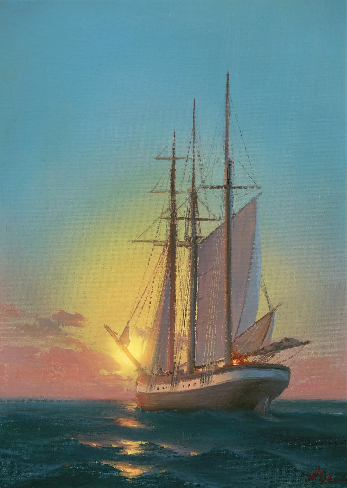 Картина «Парусник в море» — Александр Винокуров, Пейзаж, аукцион Artstore