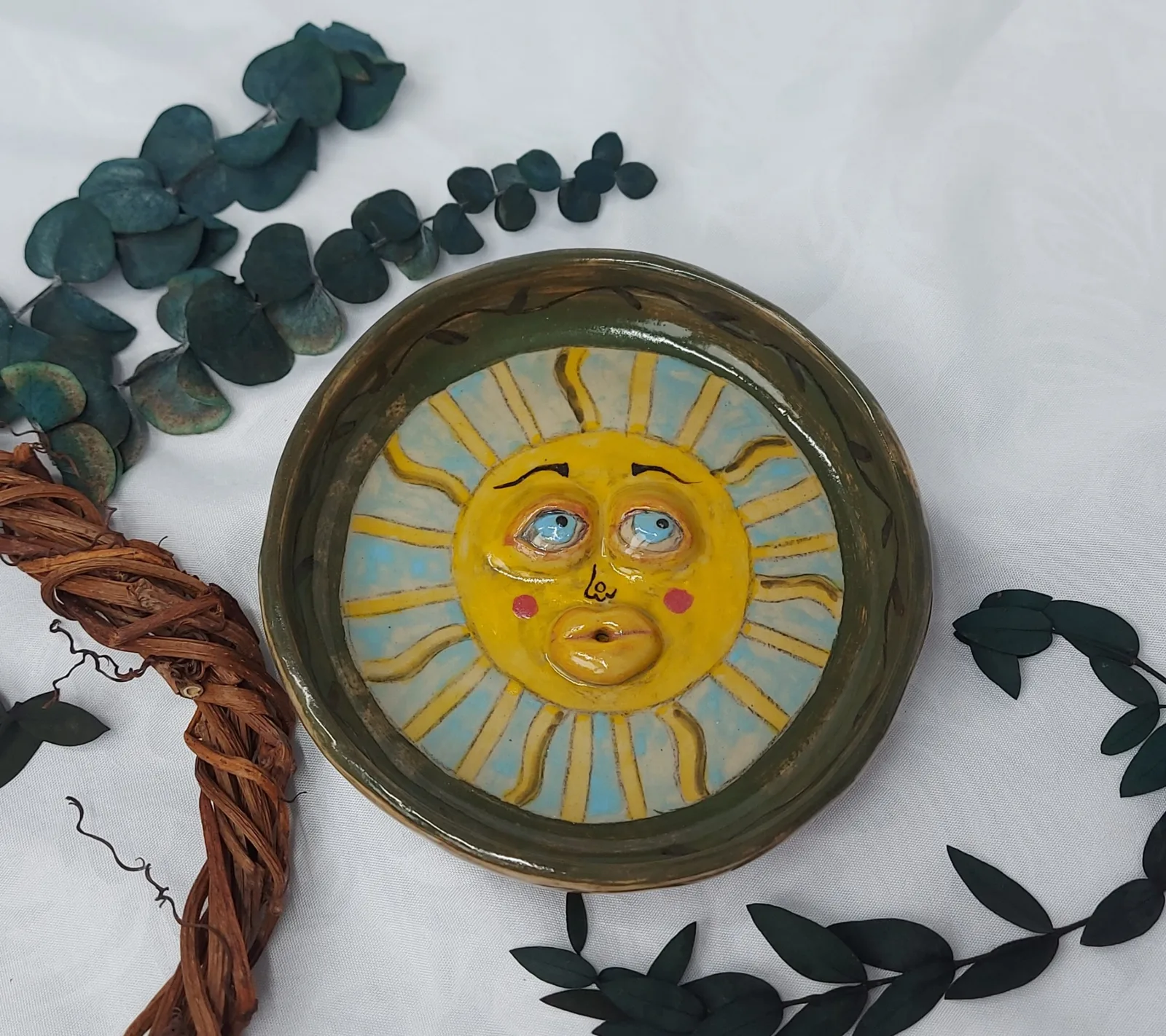 Картина «Тарелочка Солнышко» — Светлана Бусе, Керамика, аукцион Artstore