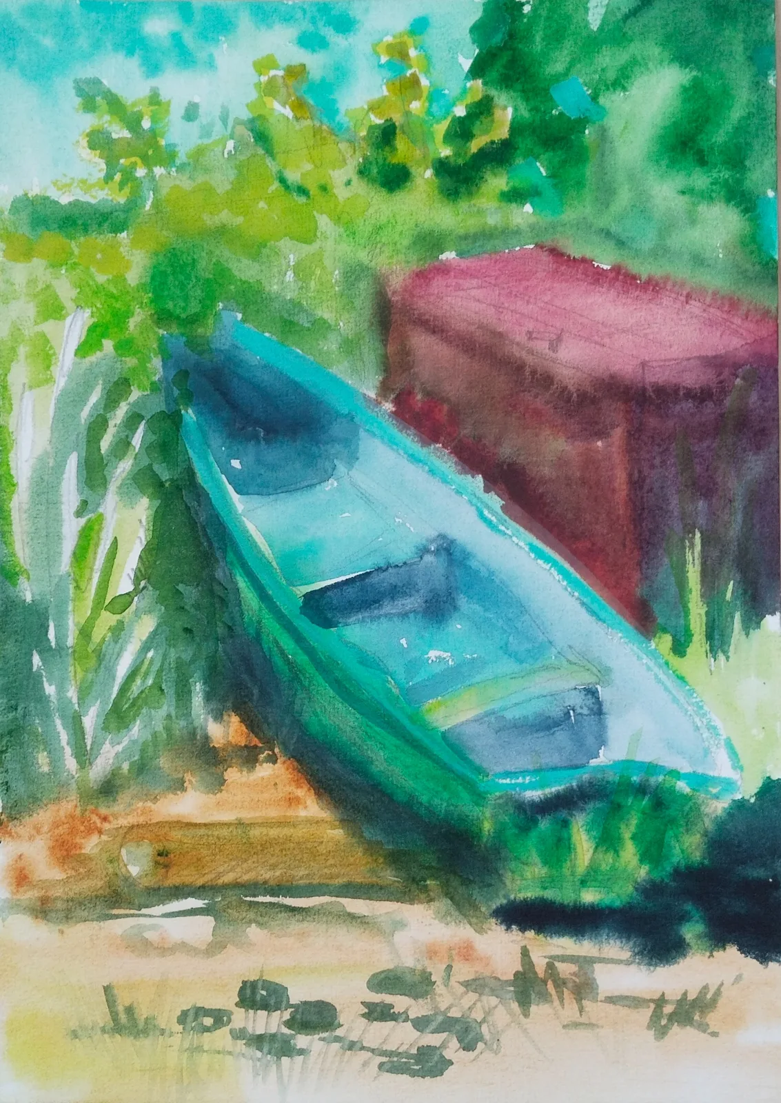 Картина «Лодка на берегу» — Валентина Пчелина, Пейзаж, аукцион Artstore