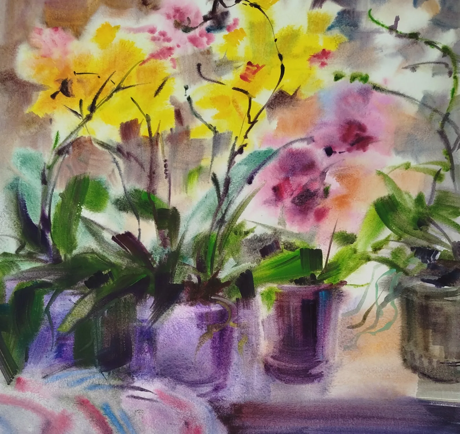 Картина «Орхидеи у Наташи» — Екатерина Аносова, Натюрморт, аукцион Artstore