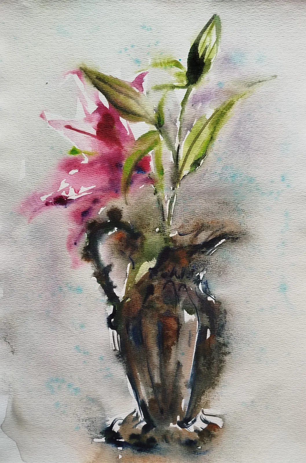 Картина «Лилия в бронзовом кувшине №1» — Екатерина Аносова, Натюрморт, аукцион Artstore