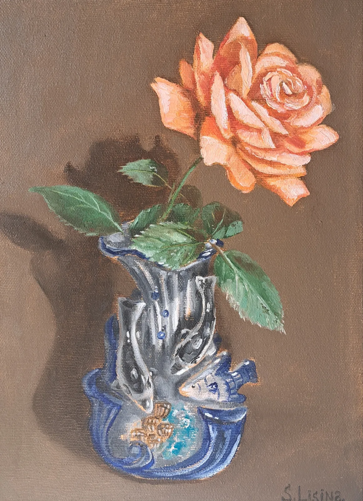 Картина «Дельфины и роза» — Светлана Лисина, Натюрморт, аукцион Artstore