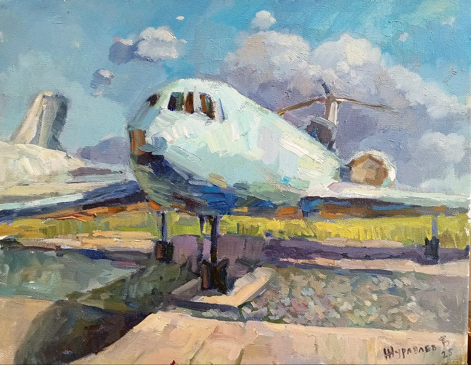 Картина «Самолет» — Владимир Журавлев, Городской пейзаж, аукцион Artstore