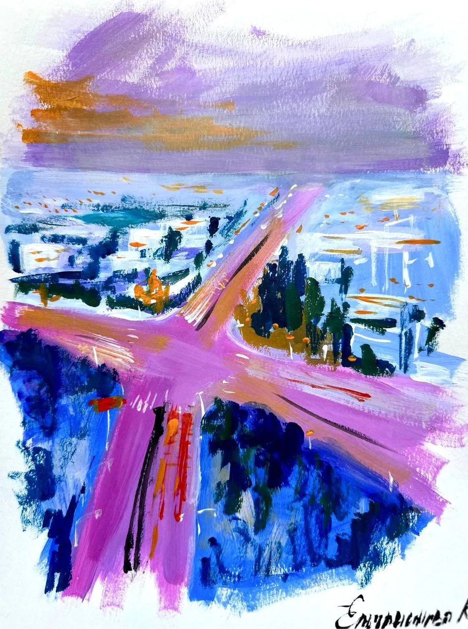 Картина «Перекресток» — Ксения Ельчанинова, Городской пейзаж, аукцион Artstore