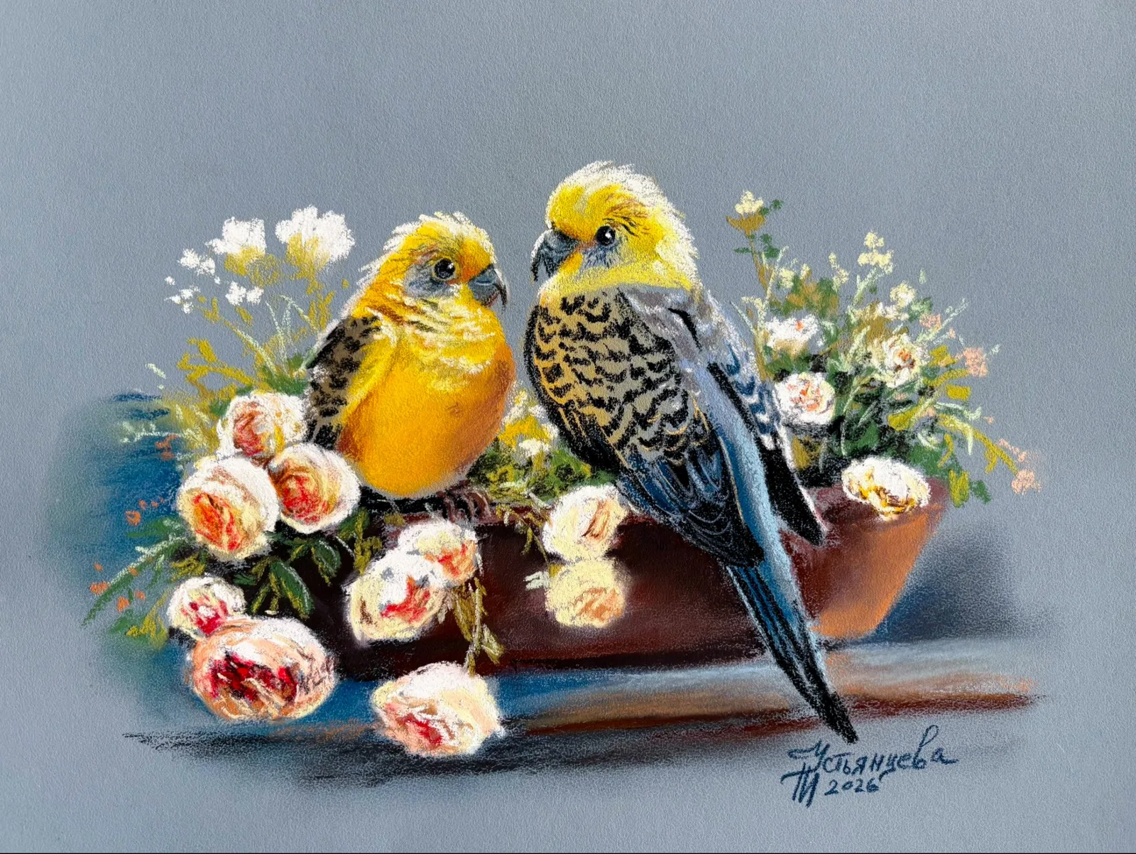 Картина «Попугайчики» — Татьяна Устьянцева, Анималистика, аукцион Artstore