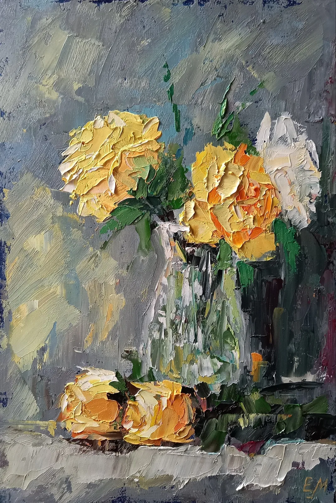 Картина «Желтые розы» — Елена Малыхина, Натюрморт, аукцион Artstore