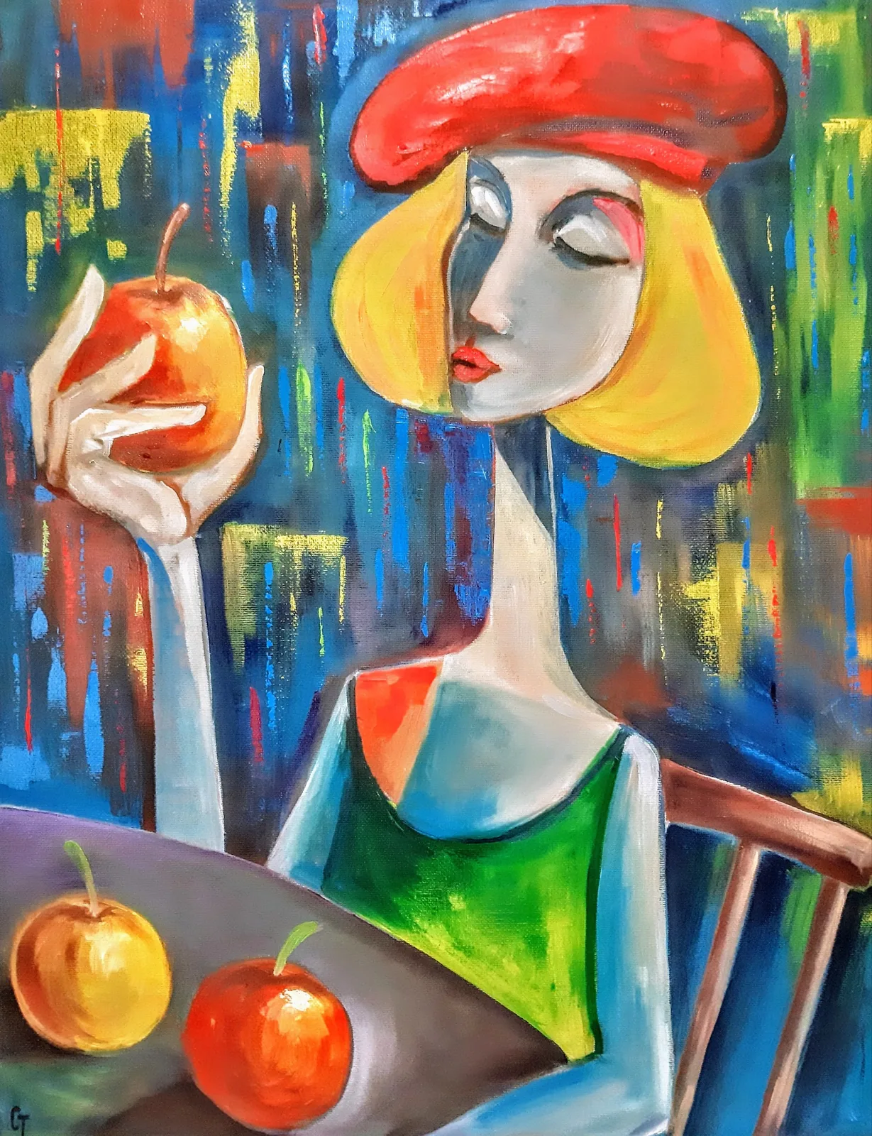 Картина «Девочка с яблоками» — Татьяна Сырова, Абстракция, аукцион Artstore