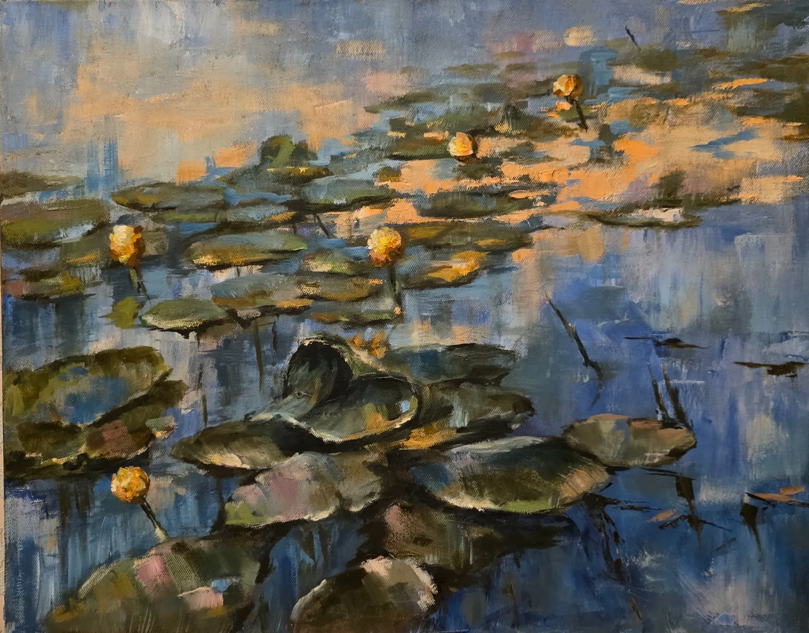 Картина «Вечерний пруд» — Светлана Новикова, Пейзаж, аукцион Artstore