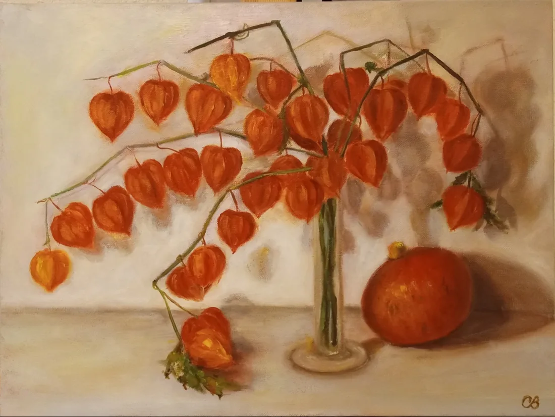 Картина «Физалис с тыковкой» — Светлана Василенко, Натюрморт, аукцион Artstore