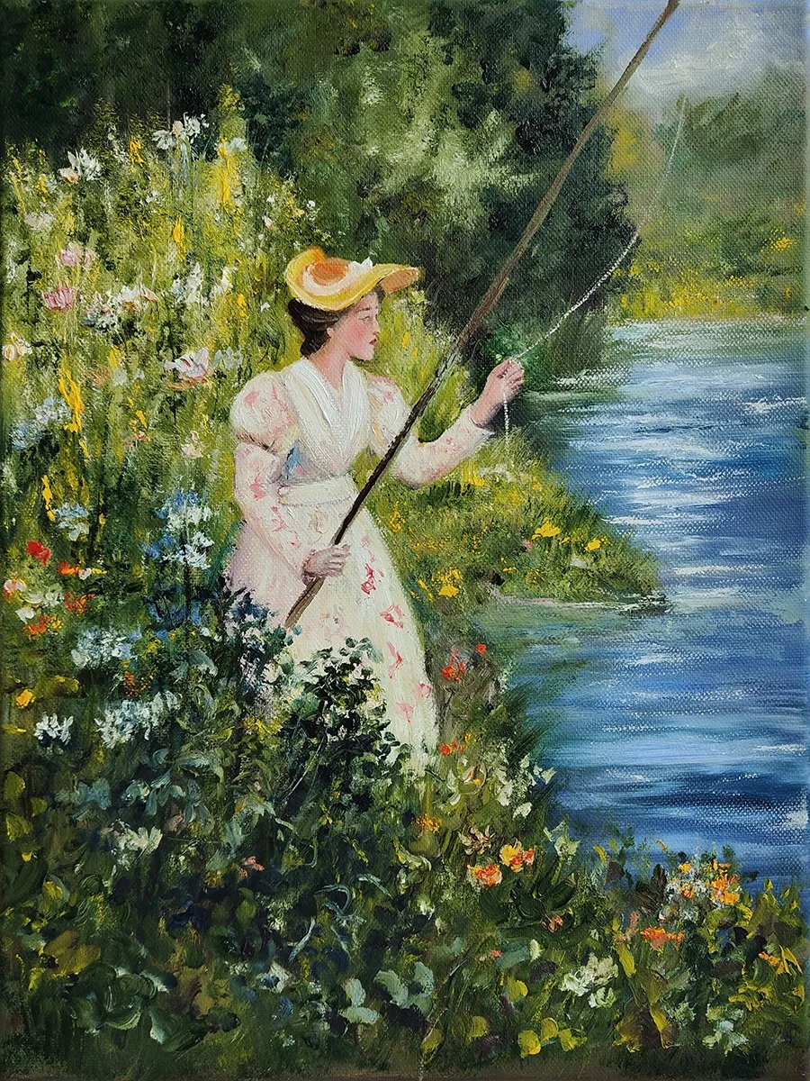 Картина «Нежный рыболов» — Мария Лукашевич, Жанровая живопись, аукцион Artstore