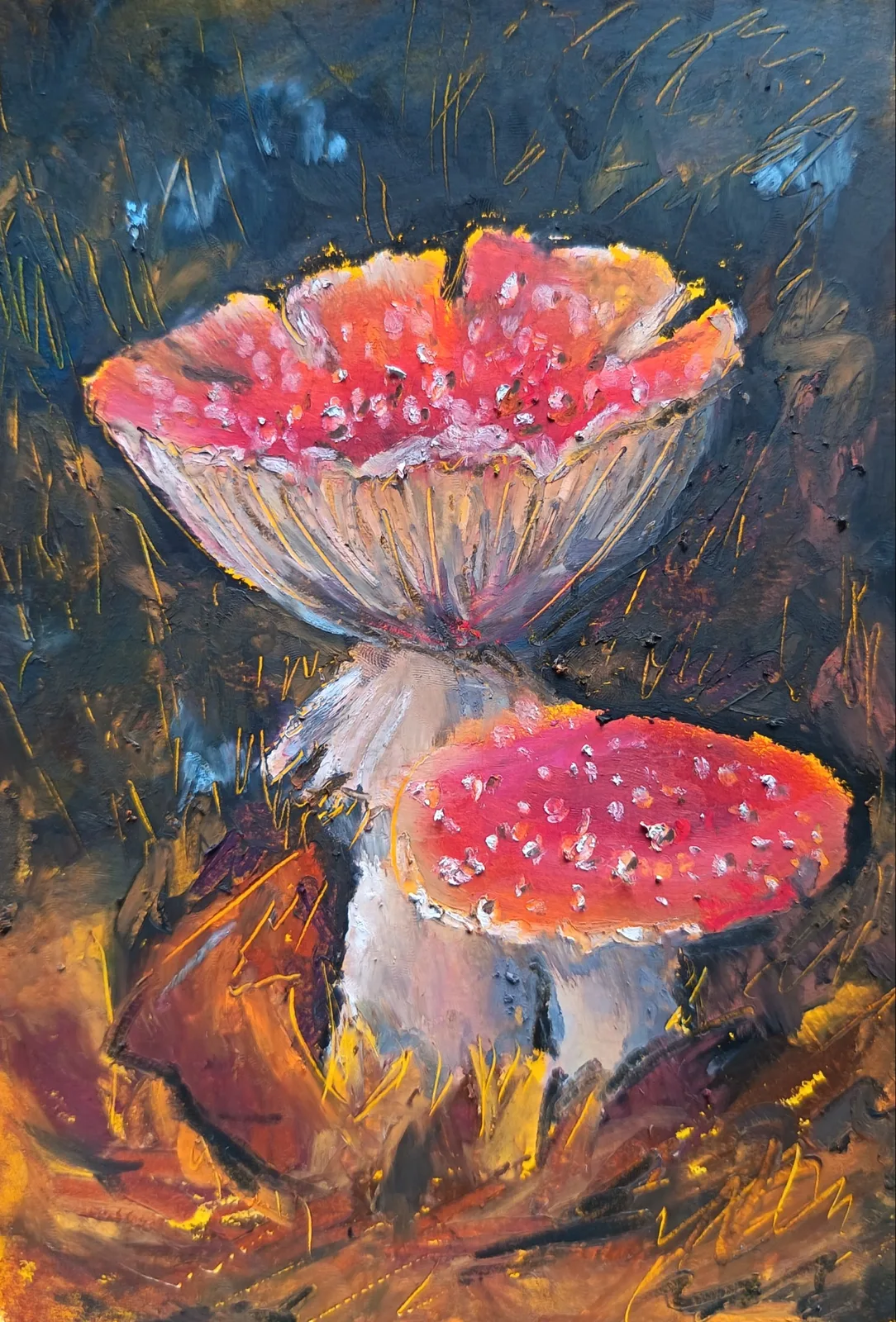 Картина «Мухоморы 15*20 см.» — Анастасия Мартыненко, Натюрморт, аукцион Artstore
