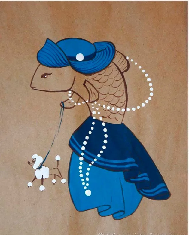 Картина «Рыбка в стиле 20г.» — Татьяна Сазонова, Другое, аукцион Artstore