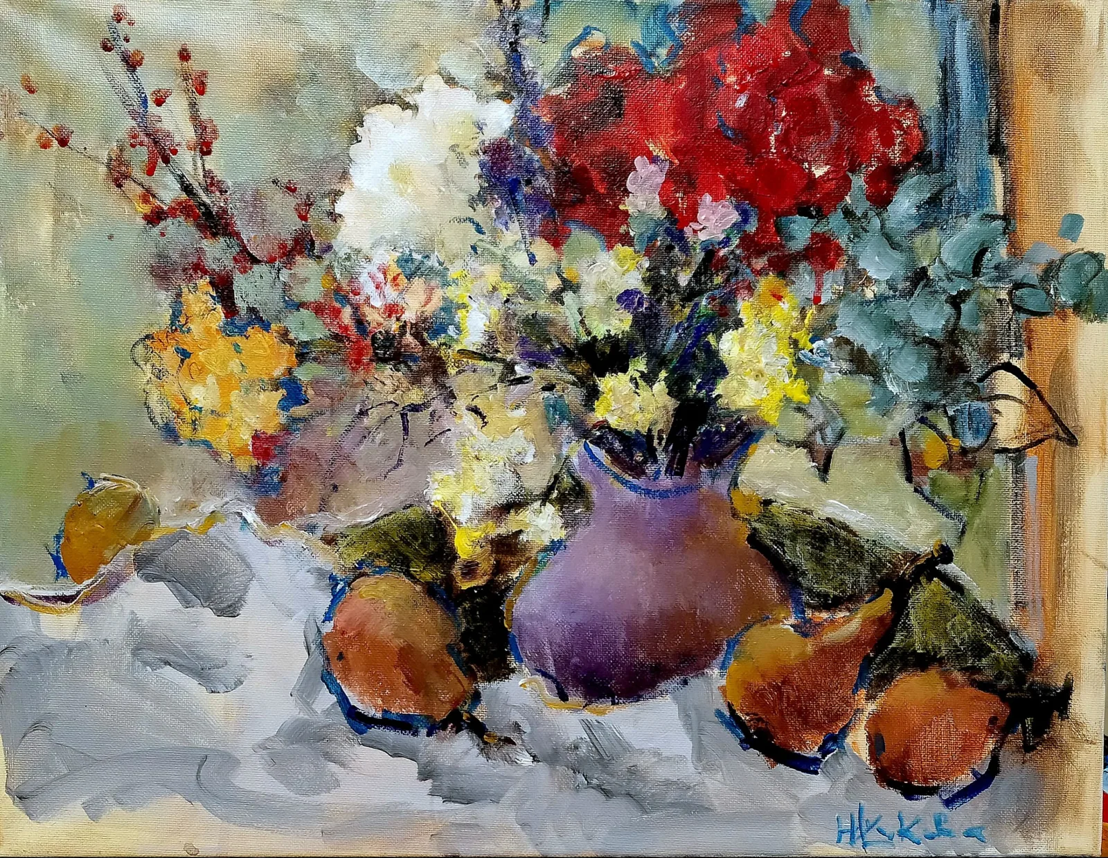 Картина «Натюрморт с красными  розами» — Надежда Жукова, Натюрморт, аукцион Artstore