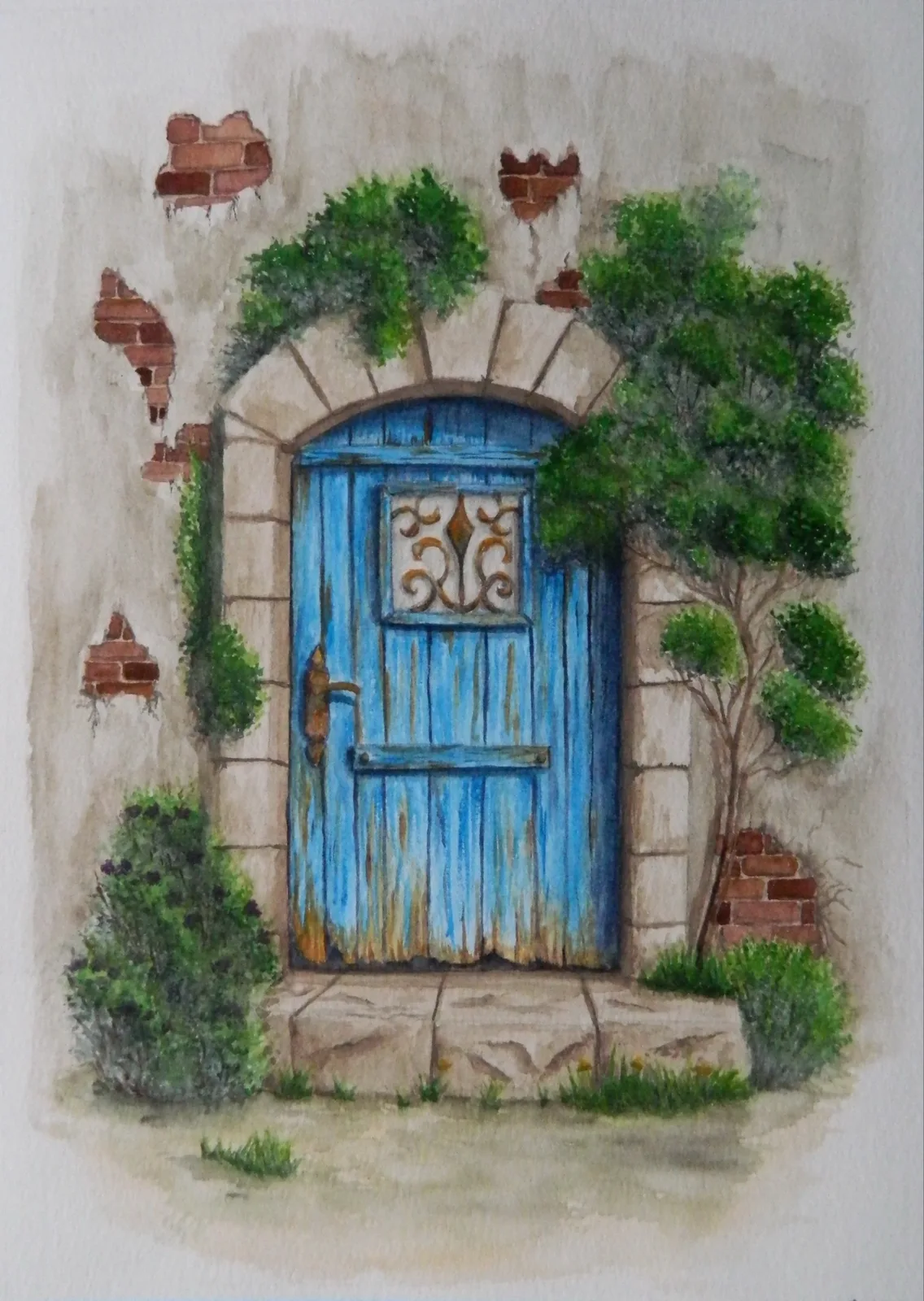 Картина «Синяя дверь» — Иван Серов, Пейзаж, аукцион Artstore