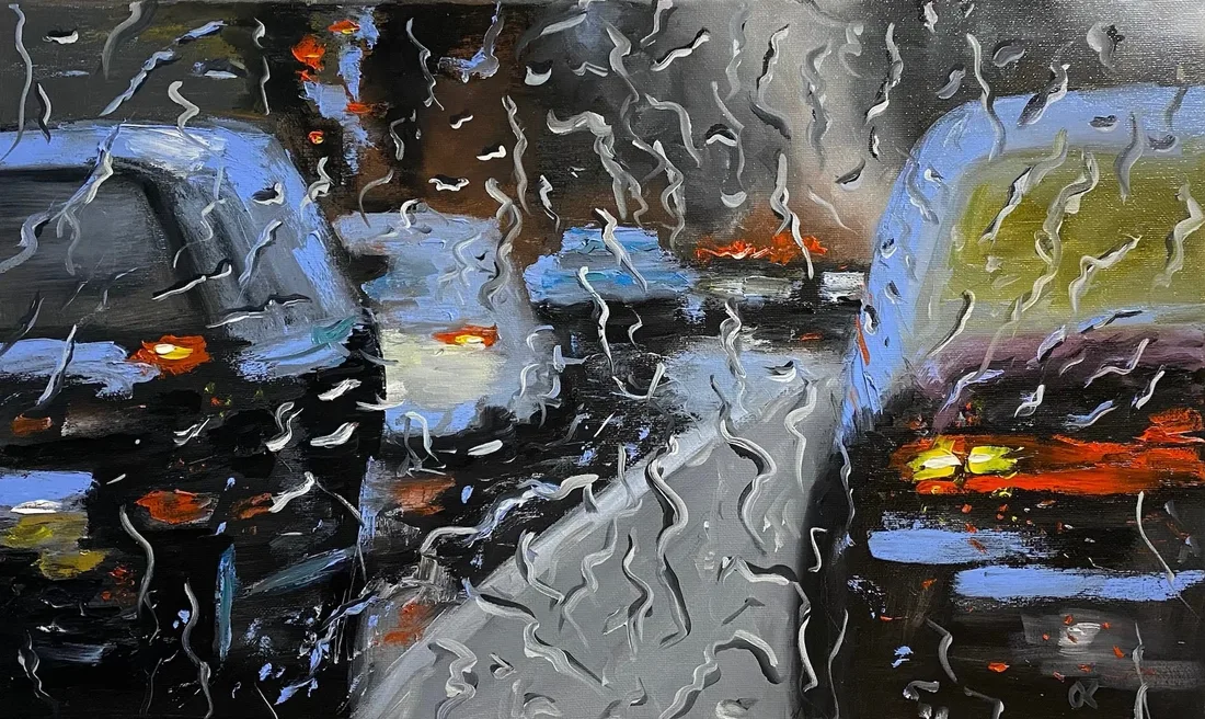 Картина «Дождливый день» — Ольга Кротова, Городской пейзаж, аукцион Artstore