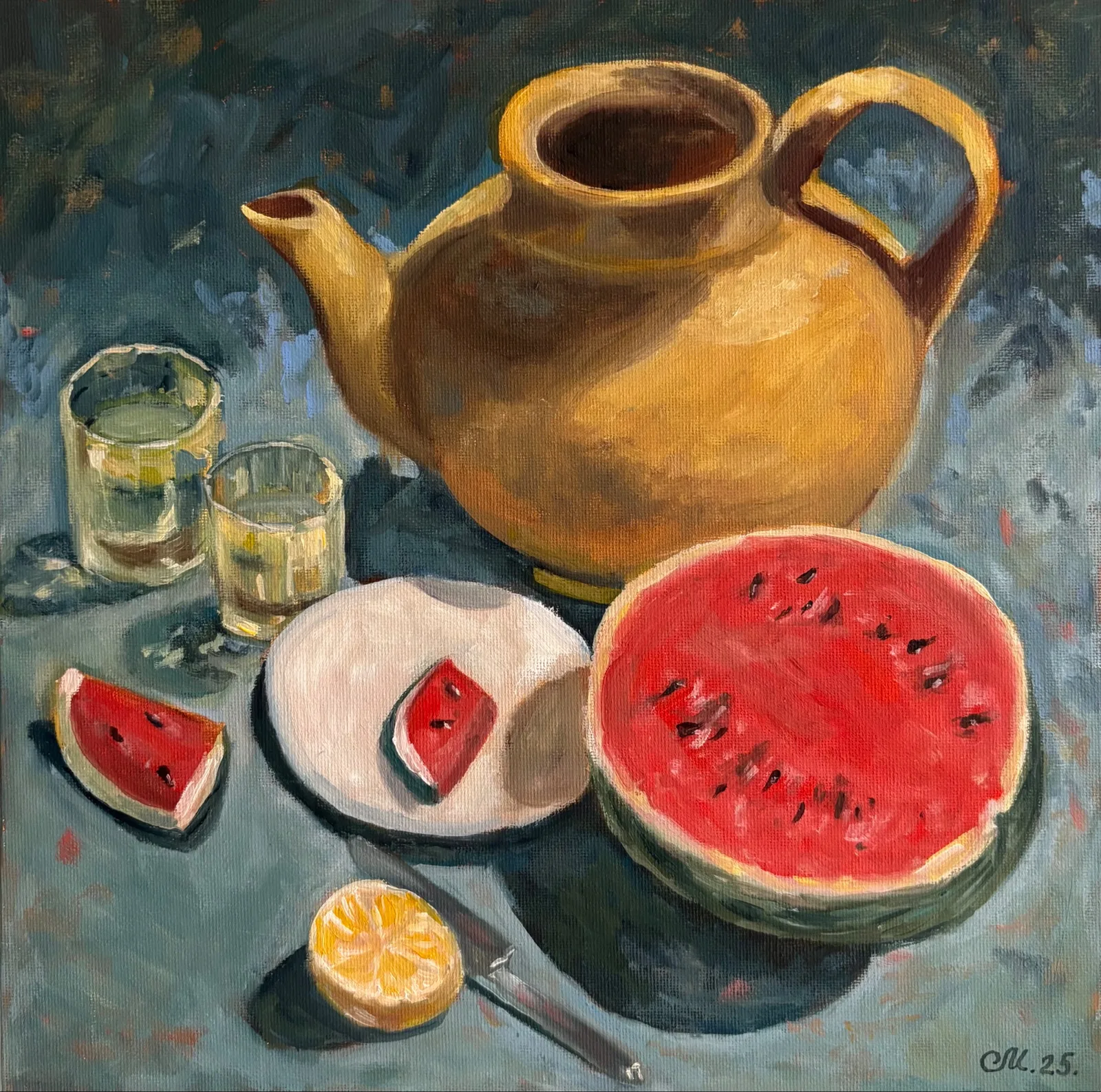 Картина «Сочный арбуз» — Марина Сметанина, Натюрморт, аукцион Artstore