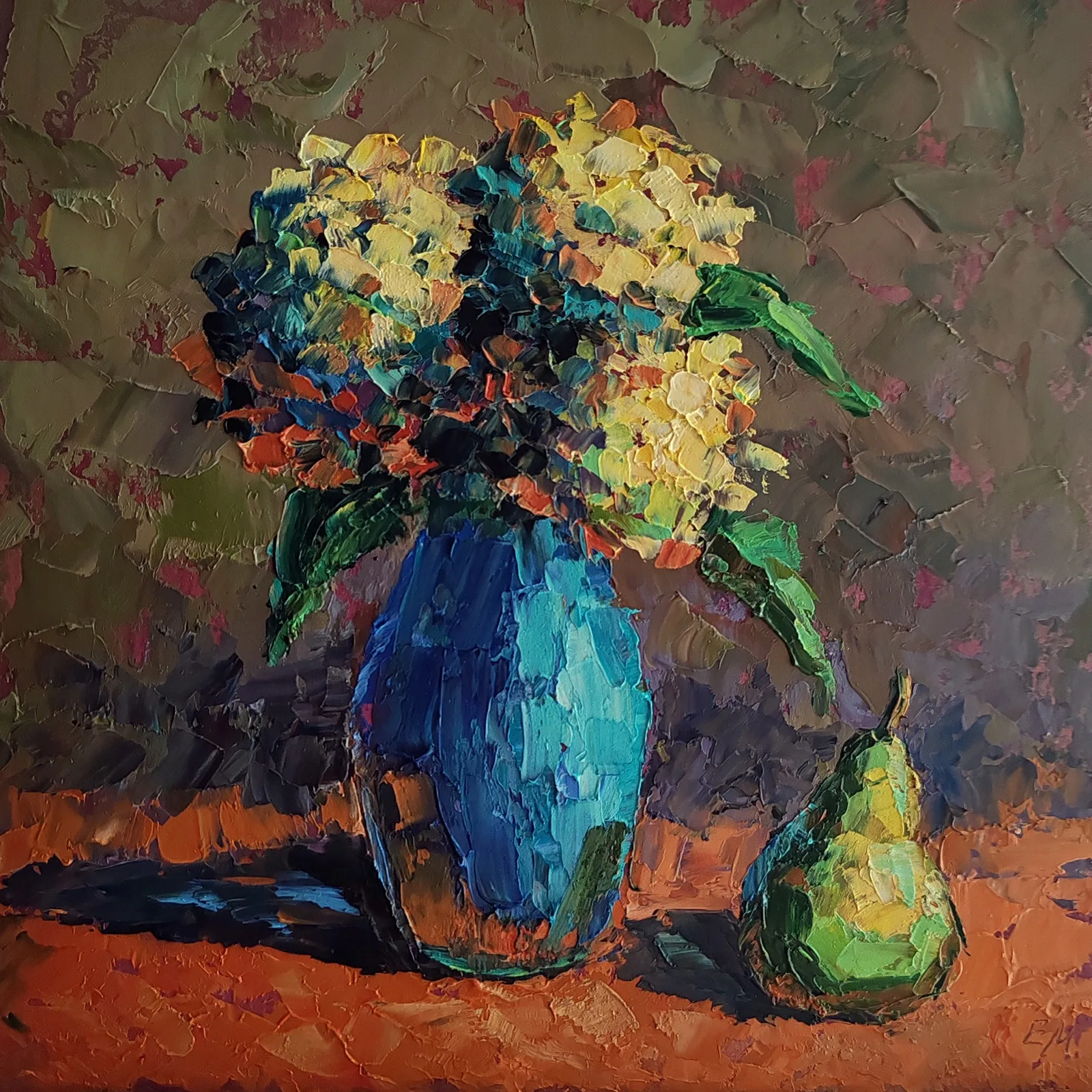 Картина «Гортензия в синей вазе» — Елена Малыхина, Натюрморт, аукцион Artstore