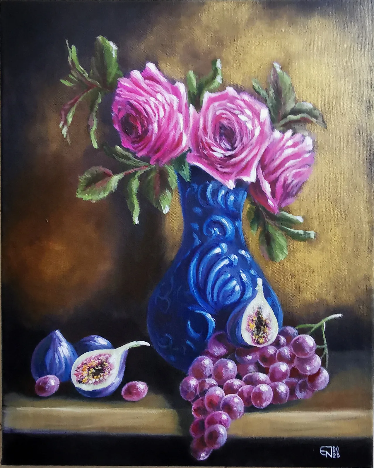 Картина «Инжир и розы» — Екатерина Нефедова, Натюрморт, аукцион Artstore