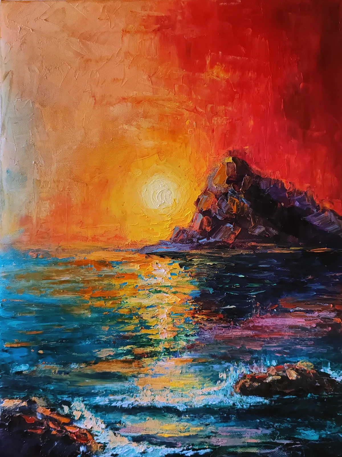 Картина «Красный закат» — Елена Малыхина, Пейзаж, аукцион Artstore