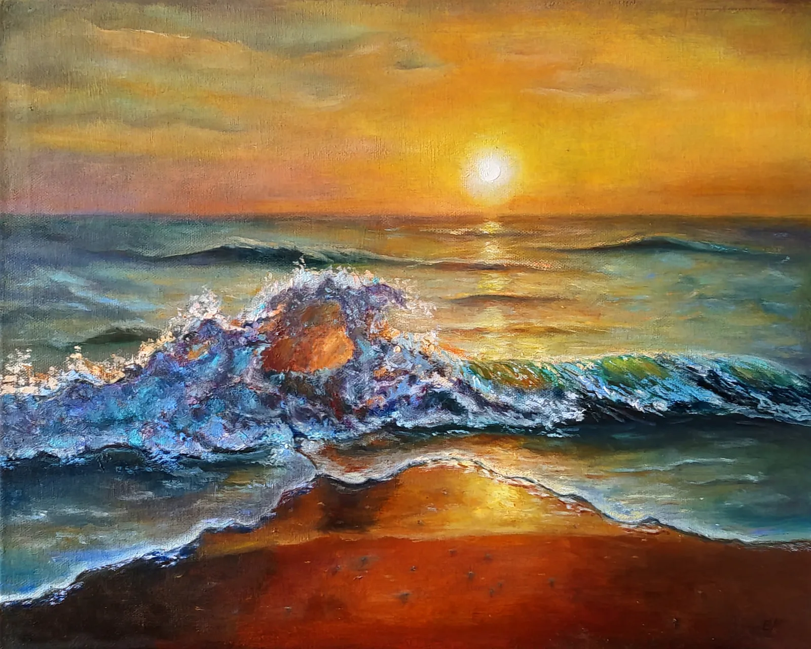 Картина «Закат на море» — Елена Малыхина, Пейзаж, аукцион Artstore