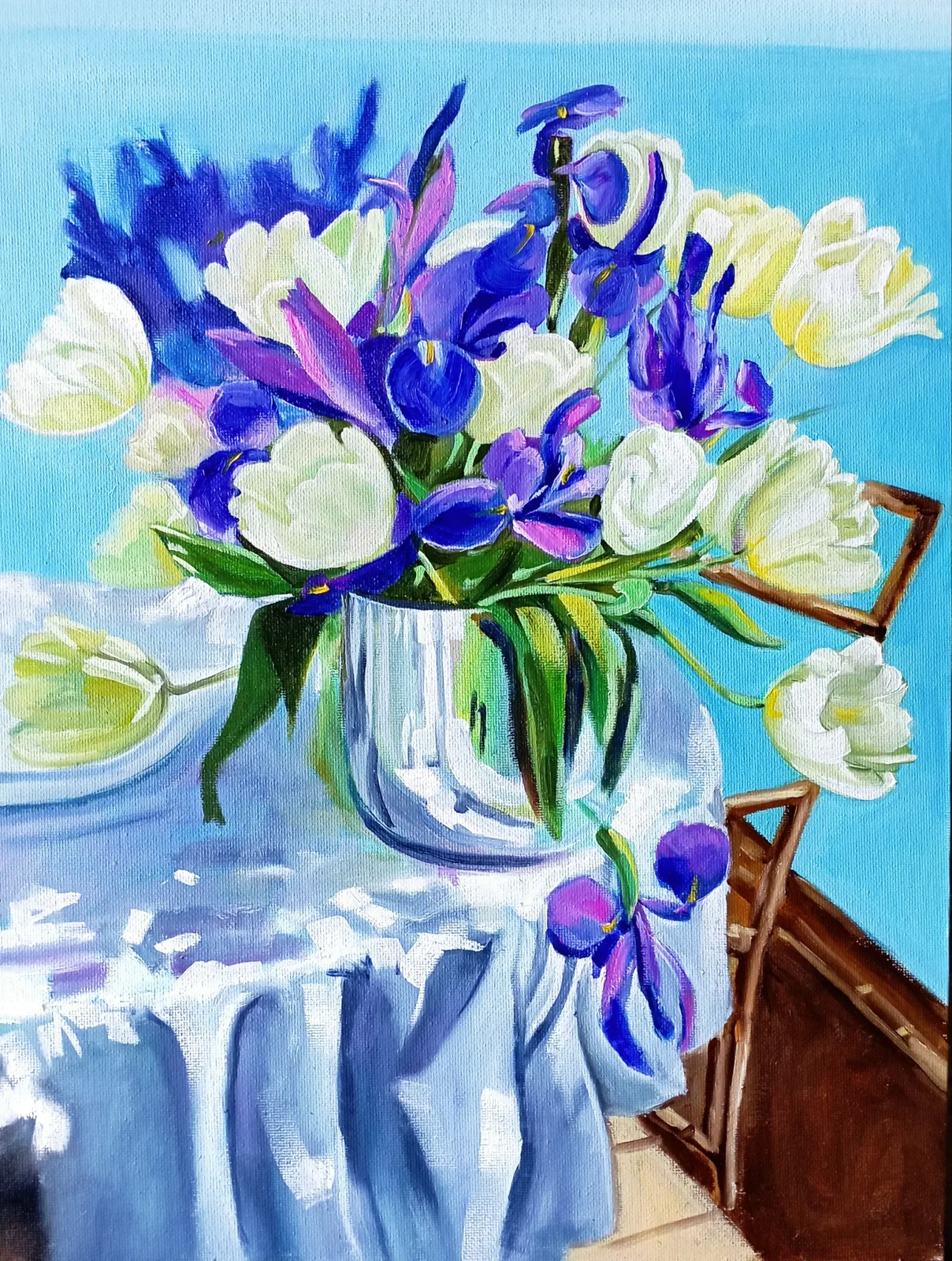 Картина «Тюльпаны, ирисы» — Татьяна Мельгунова, Натюрморт, аукцион Artstore